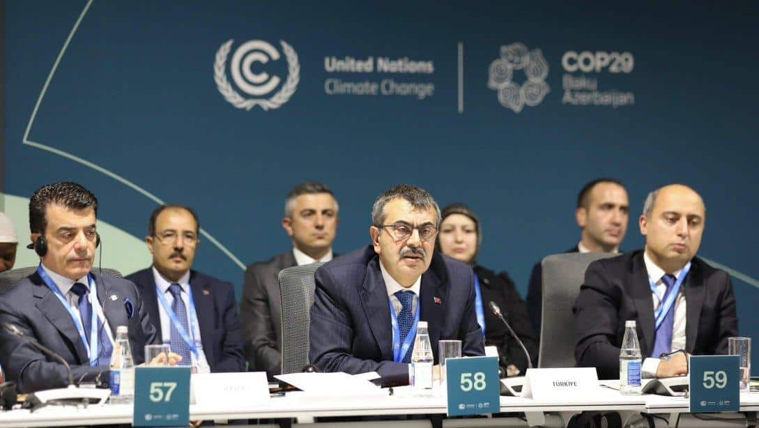 MİLLÎ EĞİTİM BAKANI TEKİN, AZERBAYCAN'DA DÜZENLENEN COP29'DA KATILIMCILARA HİTAP ETTİ